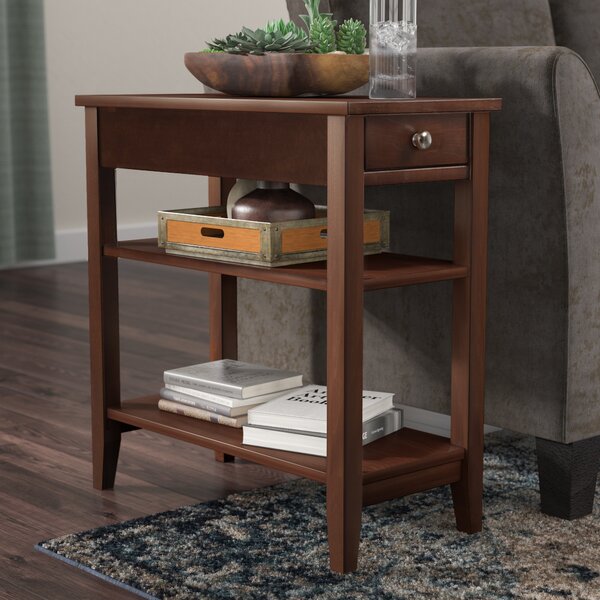 Greenspan End Table With Storage  by Three Posts